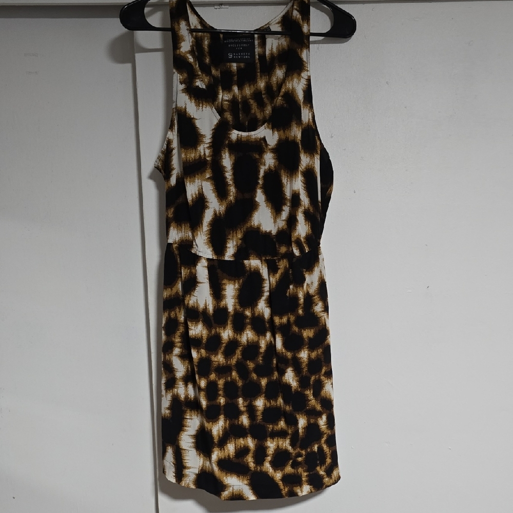 100%Silk Barneys New York Twelfth Street by Cynthia Vincent Cheetah Print Dress